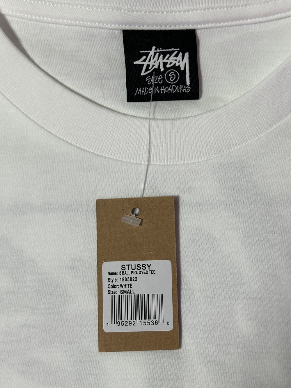 Stüssy 8 Ball Graphic Tee White Black Size Small NWT - Picture 5 of 6